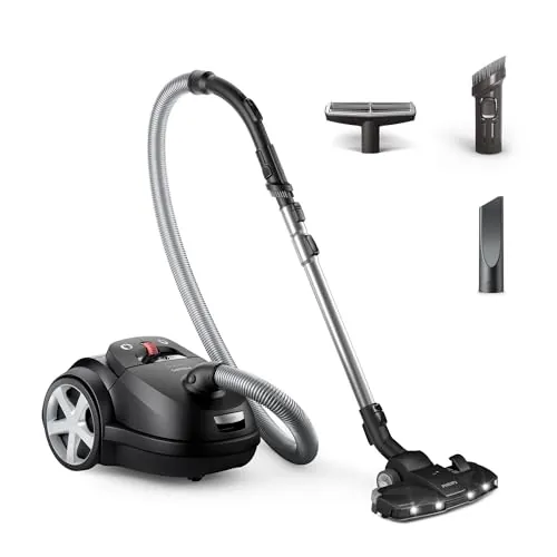 PHILIPS 8000 Performer Aspiradora con Bolsa, 900 W, 12 m, LED, Negro