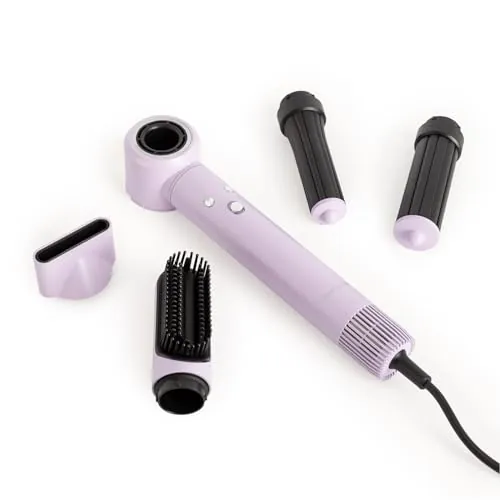 CREATE/ION STYLER PRO/Cepillo de aire secador y moldeador iónico 5 en 1 lavanda/Motor DC Brushless, 3 velocidades, función de aire frío, 3 niveles de temperatura, estuche de almacenaje, 1300W