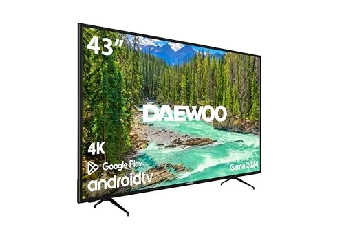 Daewoo D55DM54UAMS - Android TV 55 Pulgadas 4K HDR, Dolby Vision & Dolby Atmos, Chromecast Built In, Mando Bluetooth con Google Assistant Integrado
