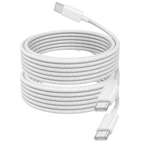 Cable USB C carga Rapida, Cable USB C a USB C 2 metros 2Pack 60W para Apple iPhone 17 16 15 Pro Max Pro Plus, para iPad Pro/Air/Mini, para MacBook Air/Pro, para Samsung Galaxy Series y más