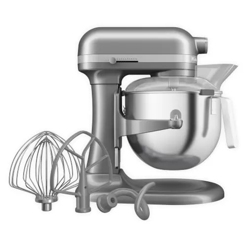KitchenAid Batidora Amasadora Heavy Duty 6.6L, Engranajes Todo Metal, 11 Velocidades, Arranque Suave, Corte por Sobrecalentamiento, Bol 3 Puntos, Plata Contour