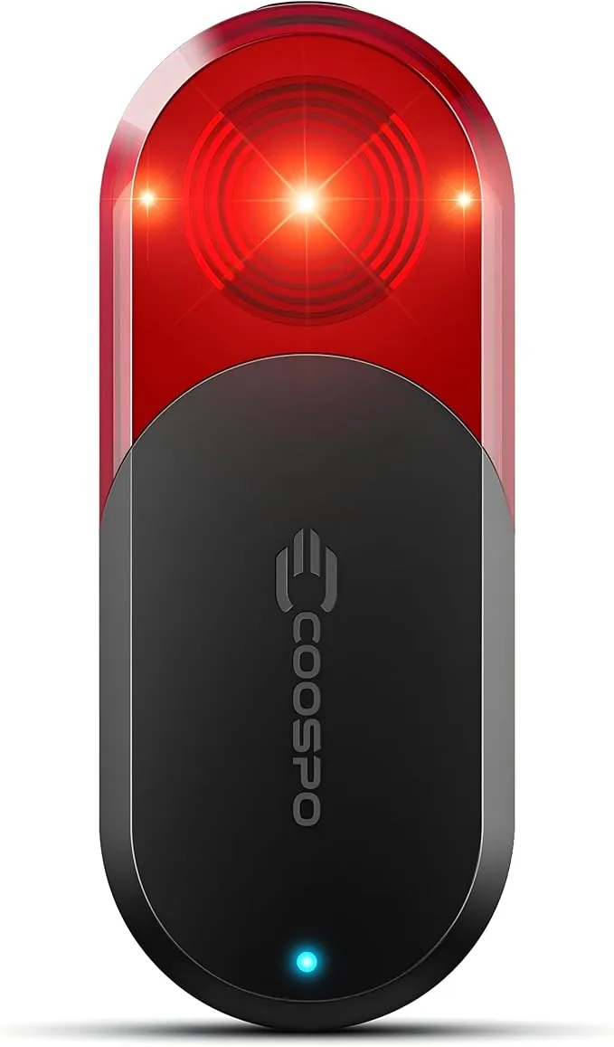 COOSPO TR70 Luz Trasera Radar Inteligente Bicicleta, 140m Detección, Bluetooth & Ant+ Conexión Dual, 7 Modos, 40h Batería, IP67 Impermeable VTT & Carretera