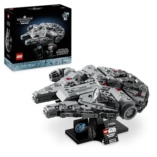 LEGO Star Wars 75375 Halcón Milenario -Maqueta para Adultos de Nave Estelar Coleccionable con Base y Placa - Decoración de Escritorio - Regalo para Hombres, Mujeres y Fans de Una Nueva Esperanza