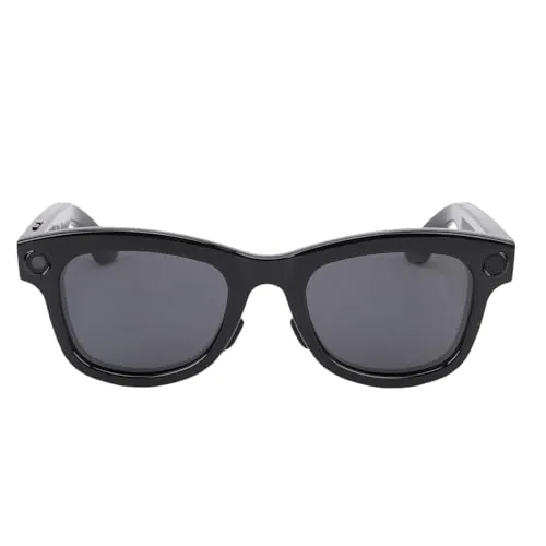 HELEVIA Gafas Inteligentes, Gafas de Traductor de IA, Cámara Multifuncional de 8MP Bluetooth Llama Gafas de Música, Reconocimiento de Objetos de Fotografía, para Chatgpt (Gafas de Sol)