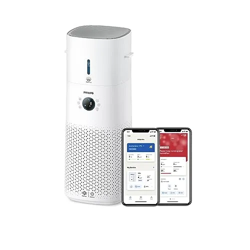 Philips 3000 Purificador y Humidificador 2 en 1, 131 m², HEPA, Blanco