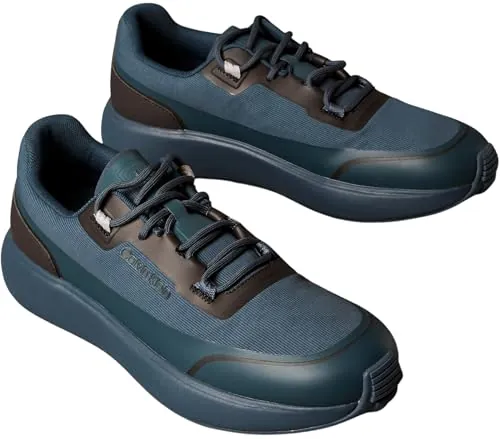 Calvin Klein Runner Sneaker Hombre City Tech Mix Calzado Deportivo, Azul (Navy Teal/Navy/Dark Brown), 42