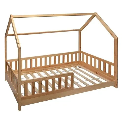 Well Home MOBILIARIO & DECORACIÓN Habitación Infantil: Cama Infantil Modelo cabaña de Pino en Madera 90x190cm