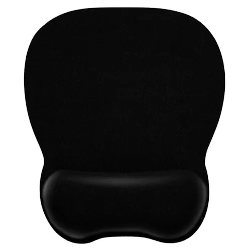 EooCoo Alfombrilla Ratón Ergonómico con Reposamuñecas, Gaming Mouse Pad con Tejido de Licra, Duradero Mousepad, Base no Deslizante, Alfombrilla de Ratón para PC, Portátil, Oficina y Hogar, Desk, Negro