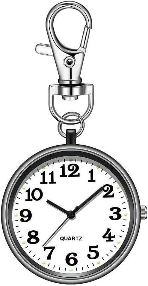 Genérico Reloj Bolsillo Exámenes Negro - Cuarzo, números Grandes, Llavero | Negro | Estudiantes | Exámenes, Uso Diario, Regalo