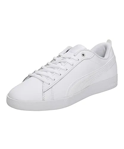 PUMA Women Puma Smash Wns v2 L Sneakers, Puma White-Puma White, 39 EU