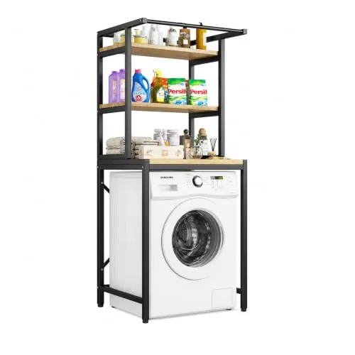 MAGIC SELECT Estantería Superior Lavadora, 3 Baldas y Barra Superior. | Estante Organizador de Baño Ahorra Espacio, Mueble de Almacenamiento para Cuarto de Baño