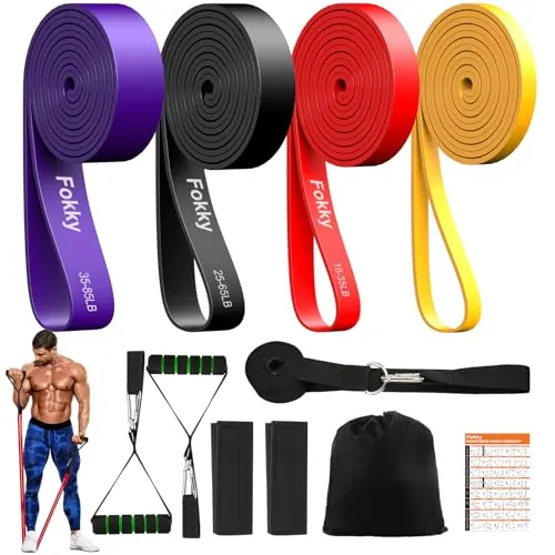 Fokky Gomas Elasticas Musculacion con 4 Niveles de Resistencia, 5-85 LBS
