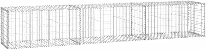 vidaXL Muro de Gaviones con Cubiertas Acero Galvanizado 300x50x50cm Jardinería