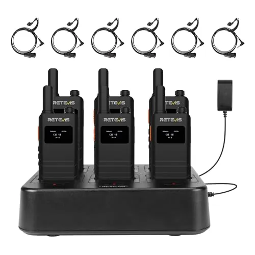Retevis B63S Walkie Talkie, RT622 3.0 con Auriculares Pantalla LCD 6 Piezas
