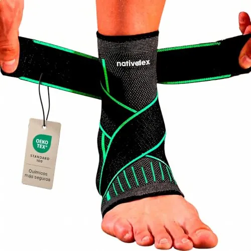 NativoDex Tobillera para Esguince, Estabilizadora y Deportiva | Soporte en Tendón de Aquiles · Ideal para Fútbol y Otros Deportes · Ajuste Personalizado para Ambos Pies