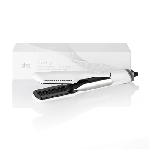 ghd Duet Style - Plancha y Secador 2 en 1, De Mojado a Peinado - Blanca