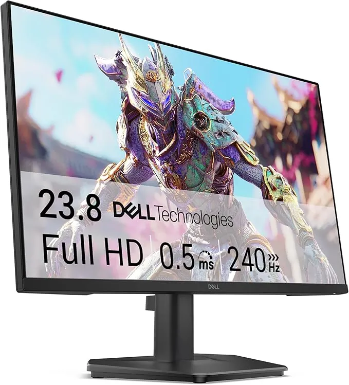 DELL 24 Monitor Gaming - SE2426HG, Full HD (1920x1080), 240Hz, Fast IPS, 0.5ms, AMD FreeSync Premium, 99% sRGB, HDR10, VESA (100x100mm), DisplayPort, 2 HDMI, 3 Años de Garantía, Negro