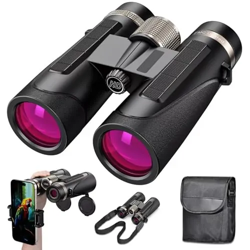 Auricase 12x42 Binóculos, Binóculos Profissionais para Adultos,Prisma BaK4 e Lentes FMC,Antiniebla e Impermeables, Prismaticos para Observación de Aves, Caza, Senderismo