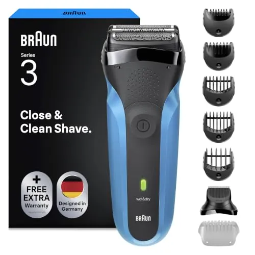 Braun Series 3 Afeitadora Eléctrica Hombre, 310BT, Azul