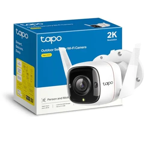 Tapo C310 - Cámara vigilancia WiFi Interior, 2K, IP66, 30m Visión Nocturna