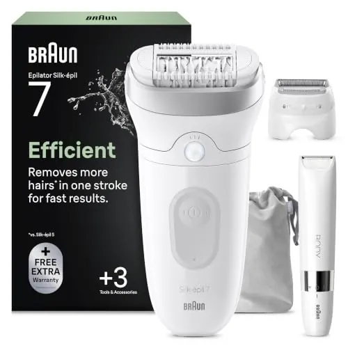Braun Silk·épil 7 Depiladora Eléctrica Mujer, 7-441, Plata