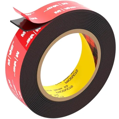 FIXCHORD 3M VHB Cinta Adhesiva Doble Cara Extra Fuerte, Cinta Adhesiva de Montaje Fuerte e Impermeable para Tiras de Iluminación LED, Decoración de Hogar y Oficina, Negro (15.4FT×0.98IN)