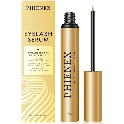 PHIENEX 2026 New Version Sérum crece pestañas, para crecimiento rápido, mayor densidad y pestañas más largas y voluminosas, con Complejo de Péptidos Botánicos US DermaCraft Labs - 3ml (mental)