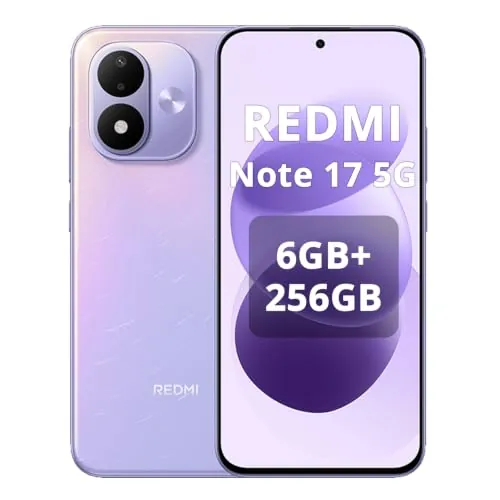XIAOMI Redmi Note 17 5G, Smartphone 6+256GB, batería masiva de 7700mAh, IP65, cámara de 50 MP, pantalla AMOLED de 6,99 pulgadas, Púrpura Celestial, cargador no incluido en el paquete