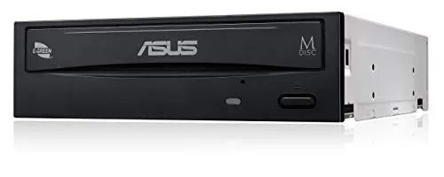 ASUS DRW-24D5MT - Grabadora de DVD 24X, compatibilidad con M-DISC, encriptación de disco, almacenamiento web ilimitado (12 meses), NERO Backitup, E-Green, E-Media