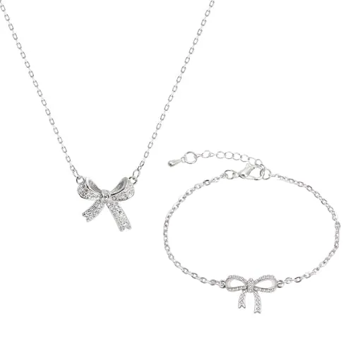 1 Collar De Lazo, 1 Pulsera De Lazo, Decoración De Joyería De Lazo, Joyería De Mujer, Accesorios De Vestir