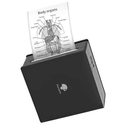 Phomemo M02 Mini Impresora - Impresora térmica portátil Bluetooth Impresora de bolsillo compatible con iOS + Android para organizar documentos, impresión de listas de trabajo, imagen en blanco y negro