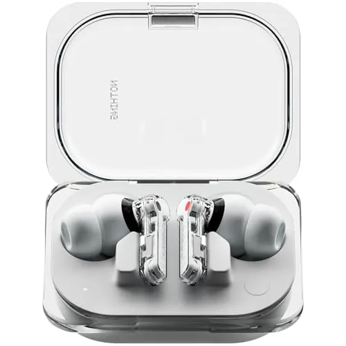 Nothing Ear (a) Auriculares inalambricos Bluetooth con Integración de ChatGPT, Cancelación de Ruido Activa, Algoritmo de Mejora de Graves y hasta 42,5 Horas de reproducción - Blanco