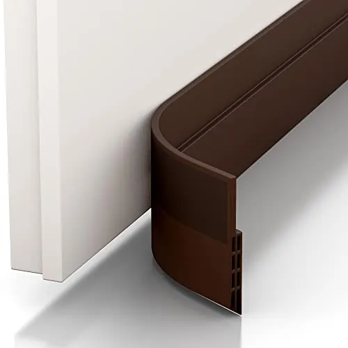 Vellure® Burlete Puerta Entrada contra Corrientes de Aire - Nuevo burlete Puerta Exterior Autoadhesivo (rápido y Sencillo) Insonorización, protección contra el frío y Sellado (5X marrón)