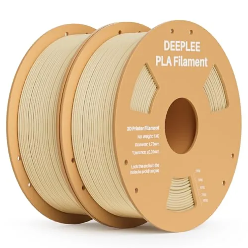 DEEPLEE Filamento PLA 1.75 mm, Beige, Pack 2 x 1 kg
