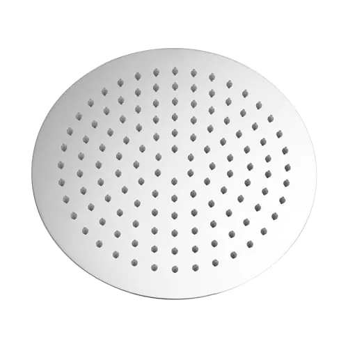 Ibergrif M20293 Rociador para Ducha Redondo, Alcachofa de Ducha de Acero Inoxidable, Plata, Diámetro de 20 cm