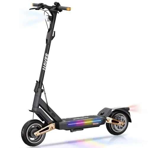 Patinete Eléctrico Adultos NAVEE ST3 Homologado DGT, Autonomía 60 km, Motor 1000W 477Wh, Absorción Cuádruple Choques, Sistema Antideslizante TCS, Neumáticos Tubeless 10”, Pendiente 24%