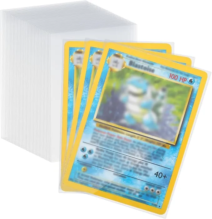 Fundas Cartas, 100 Fundas Para Cartas 66 X 92 MM 0.1 MM Transparente Soft Sleeves para Trading Cards Pokemon