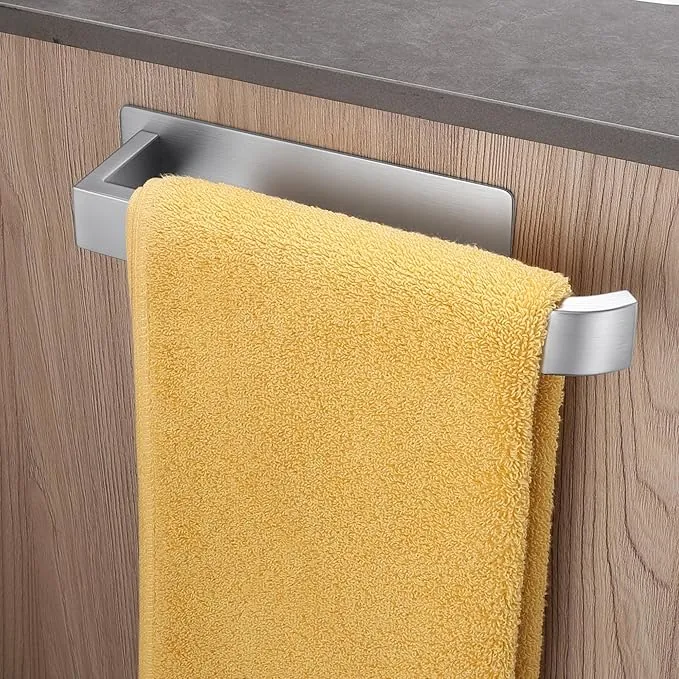 ALOCEO Toalleros de Baño sin Taladro Acero Inoxidable Toallero Adhesivo Plata 24cm