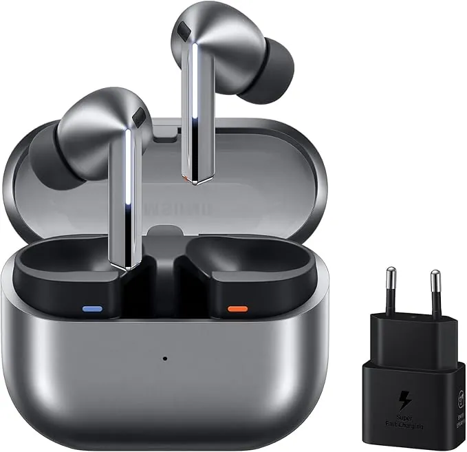 Samsung Galaxy Buds3 Pro + Cargador - Auriculares Inalámbricos, Cancelación de Ruido, Bluetooth, Audio 361, Sonido Hi-Fi, Gris (Versión Española)