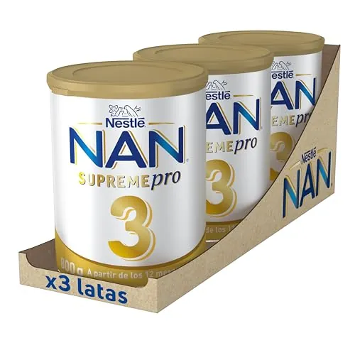 Nestlé NAN SUPREMEPRO 3 Leche de crecimiento en polvo, 3 botes de 800gr