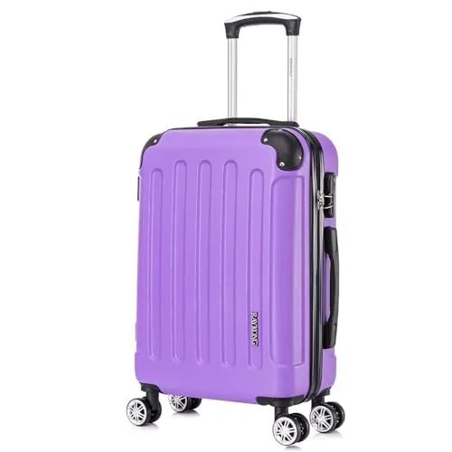 RAYKONG Maleta Cabina ABS 55x40x20cm (40L) - Trolley pequeña Equipaje de Mano - Morada