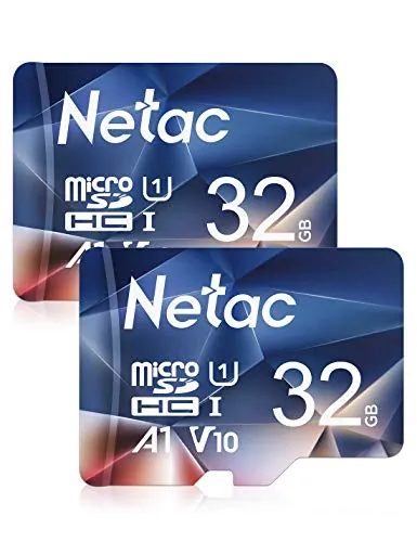 Netac 2 Paquetes 32 GB Tarjeta Micro SD A1 U1 C10 V10 UHS-I Velocidad hasta 90/10 MB/S Tarjeta de Memoria para Teléfono, Videocámara, Switch, Tableta