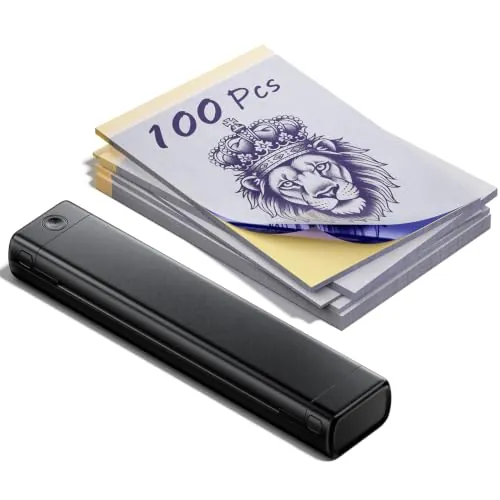 Phomemo M08F Termocopiadora Tattoo Impresora Tatuajes con 100 Pcs de Papel