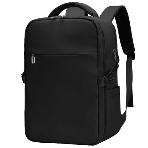 ZHXX Mochila Viaje Cabina Avion 40x30x20,Mochila Ryanair 40x30x20 | Mochila Cabina con Compartimento para portátil 14 Pulgadas y Bolsillo húmedo Independiente,Negro clásico