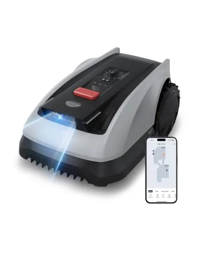 ECOVACS Robot Cortacésped Goat O600 sin Cable Delimitador, 600 m², Navegación Visual+RTK, Detección de Obstáculos con IA, Control vía App, Pasa por Lugares Estrechos de 0,7 m