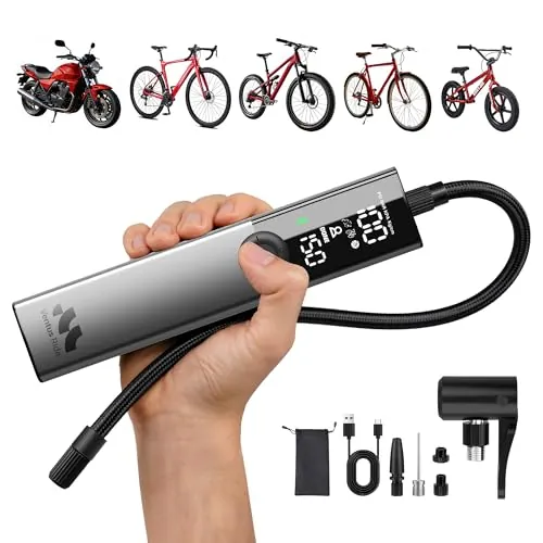 Woowind Bomba Bicicleta, Presta Schrader Dunlop, Auto Stop, 10,3 Bar