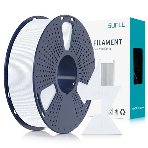 SUNLU Alta Velocidad Filamento PLA 1.75mm, Filamento PLA de Alta Fluidez para Impresoras 3D Rápidas, Diseñado para Impresiones Rápidas, Tolerancia de Diámetro ±0.02mm, HS-PLA Filament, 1KG Blanco