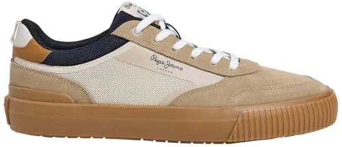 Pepe Jeans Nolan Street M - Tenis para Hombre, Color marrón (Beige Arena), Talla 8