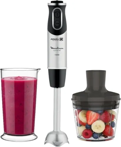 Moulinex QuickChef, Batidora Mano 1000W 10 Velocidades Turbo Picadora