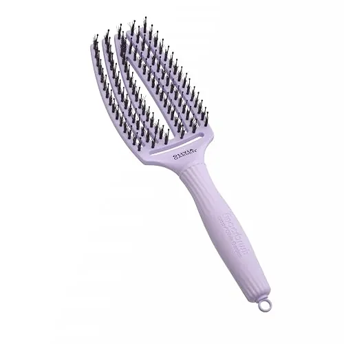 Olivia Garden Fingerbrush Care Iconic - Talla Media - Lavanda - Cepillo desenredante con Cerdas de jabalí y nylon para un brillo y un peinado definitivos